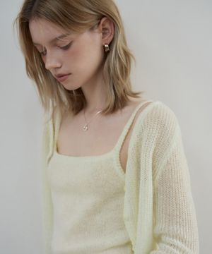 헤어리 레이어드 뷔스티에 가디건_2color