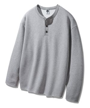 3버튼 헨리넥 루즈핏 긴팔티 AVT945 (4 COLOR)