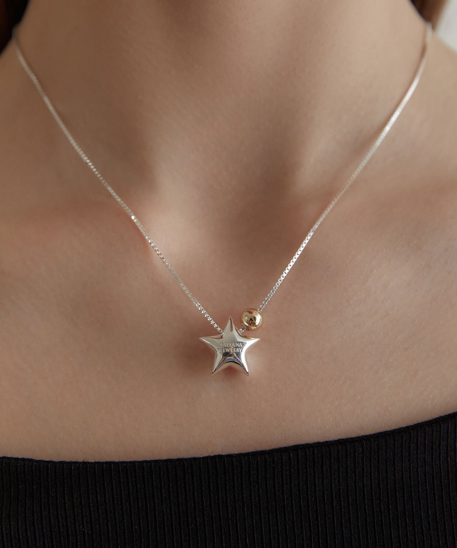 ネックレス・ペンダント TATIANA Silver 925 Star Mirror Ball Necklace NZ2154 TATIANA Silver 925 Star Mirror Ball Necklace NZ2154 (TATIANA