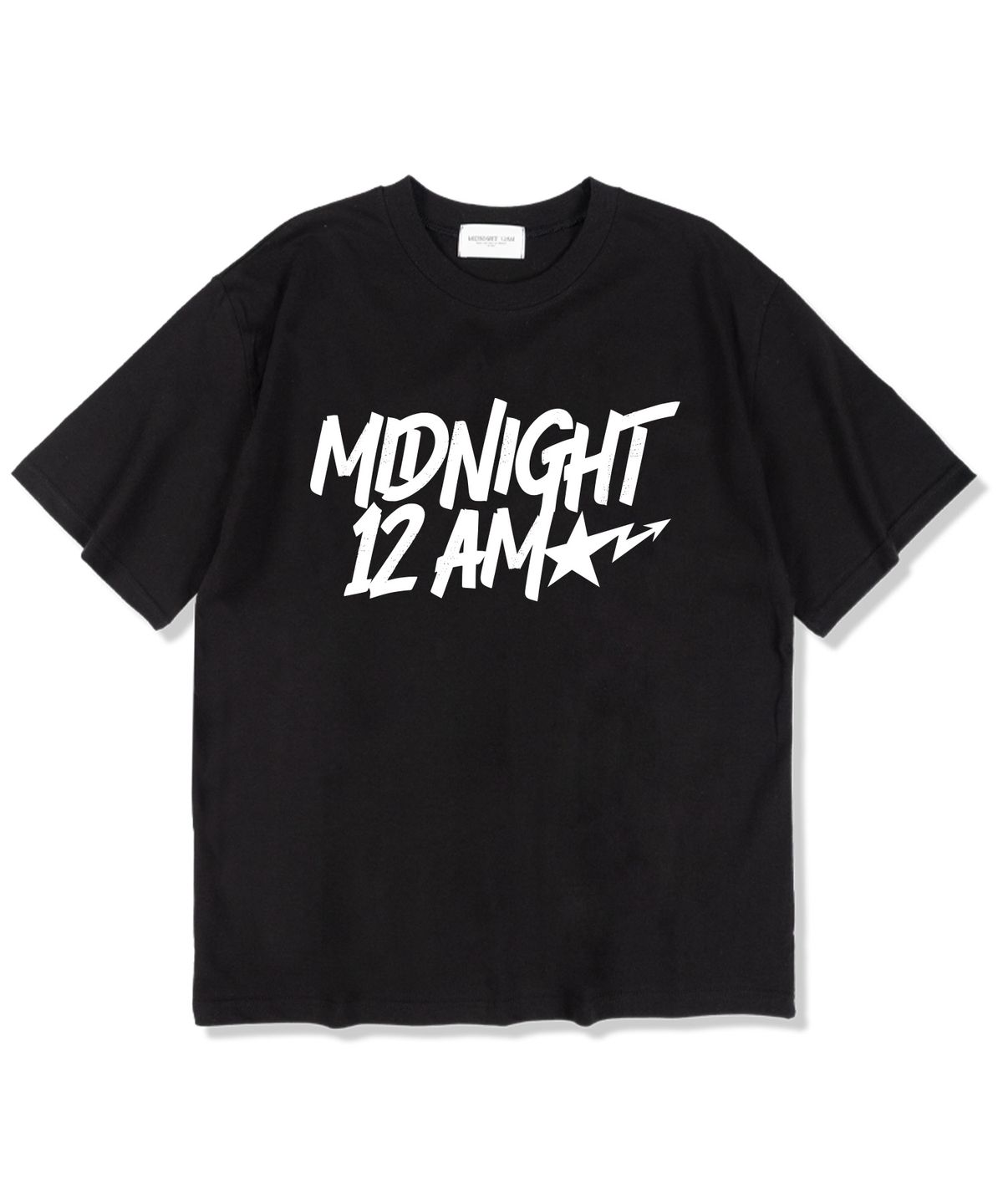 미드나잇12에이엠(MIDNIGHT12AM) 스타포인트 반팔 티셔츠 블랙