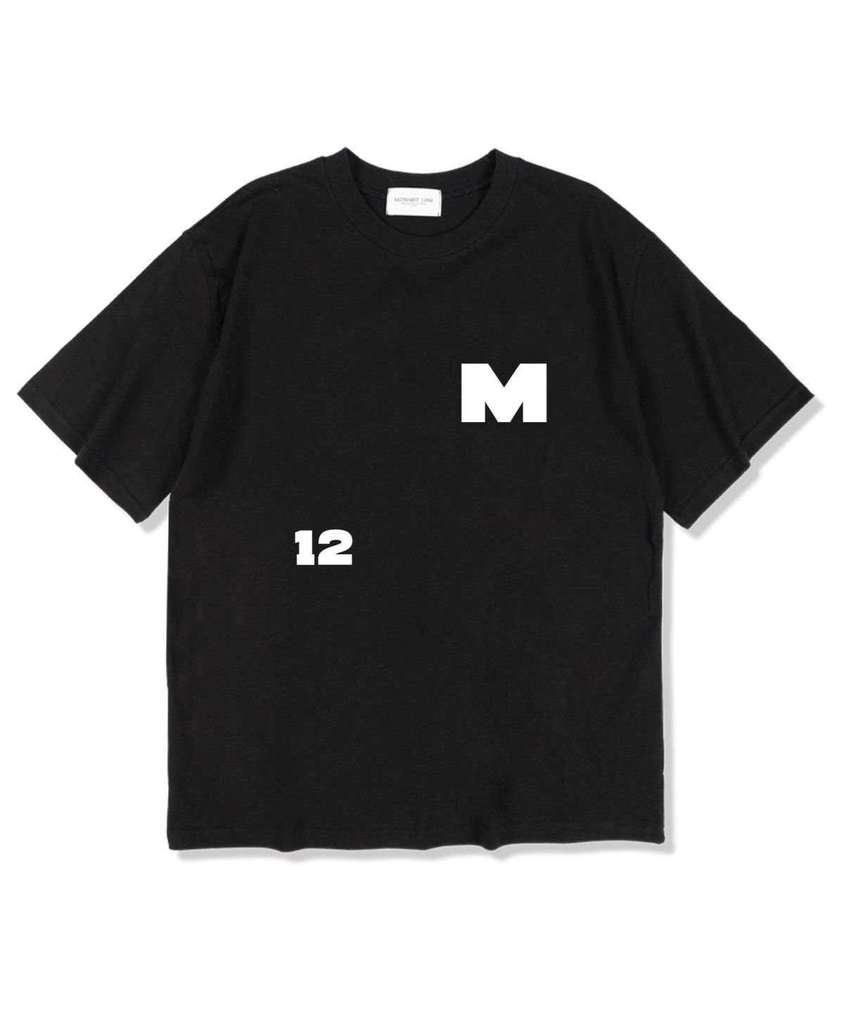 미드나잇12에이엠(MIDNIGHT12AM) M12 반팔 티셔츠 블랙