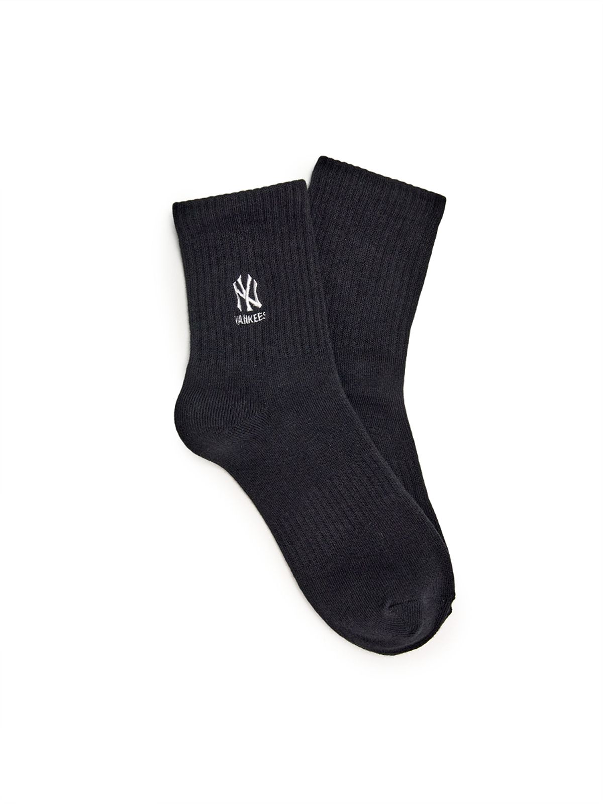 엠엘비(MLB) 스몰로고 레터링 자수 중목양말 NY (Black)
