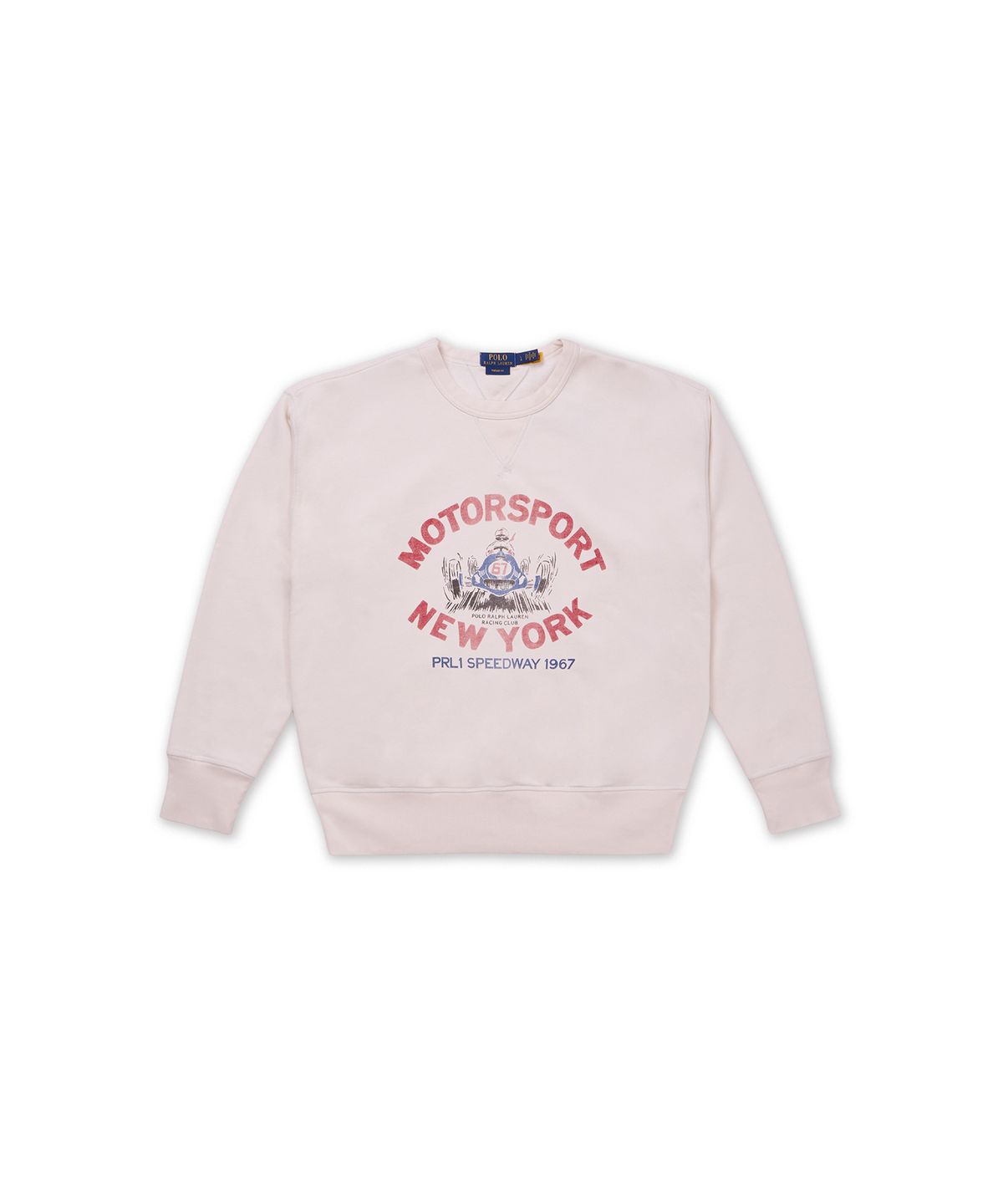 폴로 랄프 로렌(POLO RALPH LAUREN) 빈티지핏 플리스 그래픽 스웨트셔츠-화이트