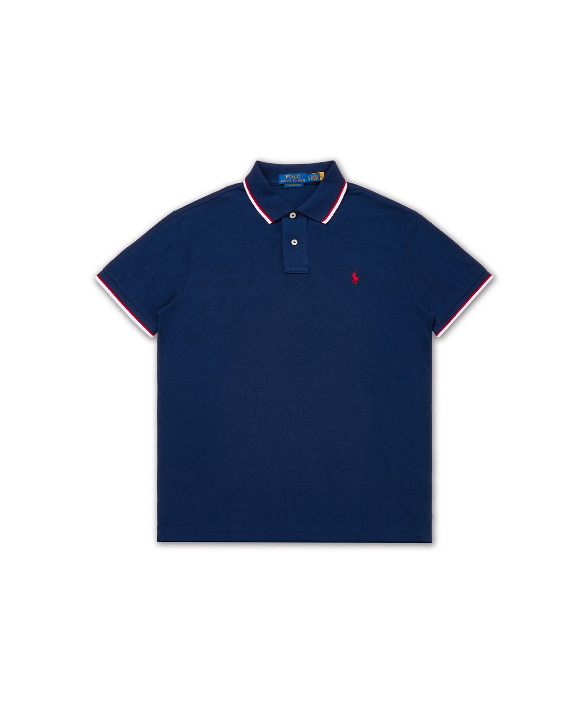 폴로 랄프 로렌(POLO RALPH LAUREN) 커스텀 슬림핏 메시 폴로 셔츠-블루