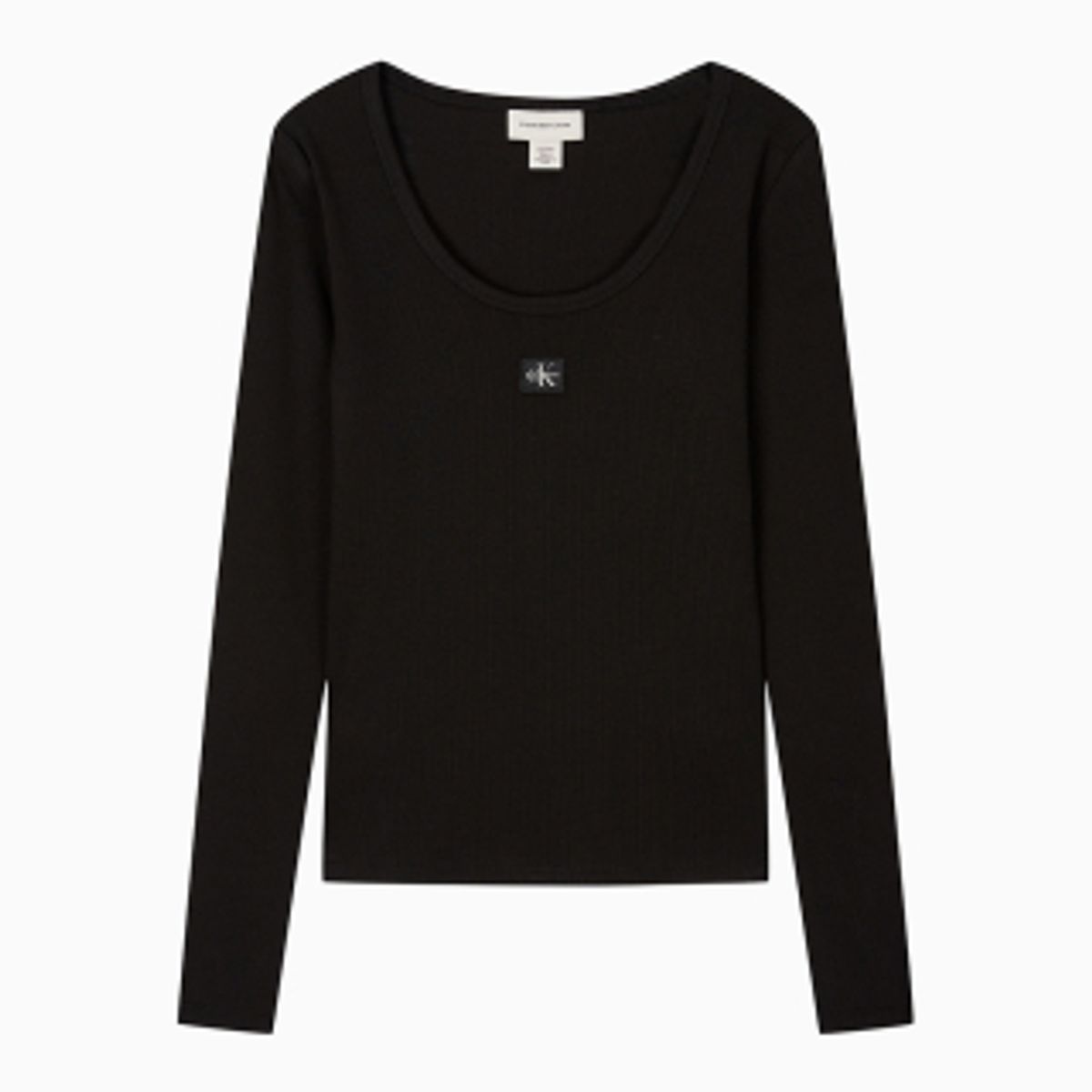 캘빈클라인 진(CALVIN KLEIN JEANS) 여성 L/S 우블 라벨 스쿱넥 립 티셔츠 47D218G UB1