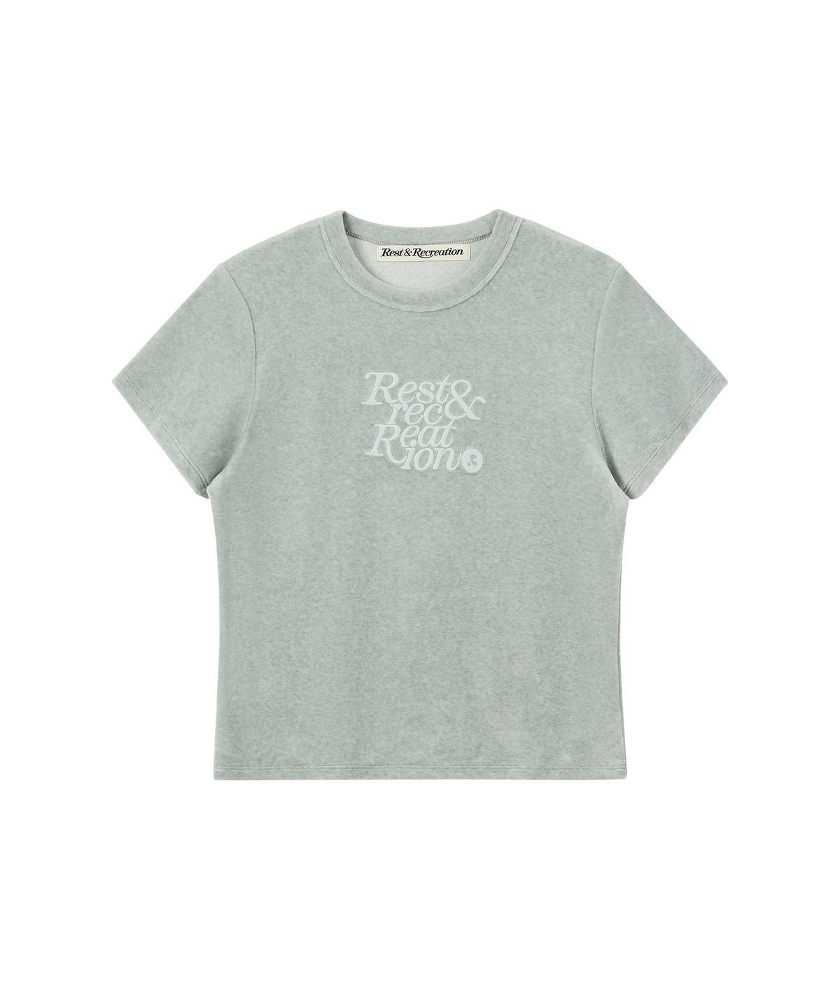 레스트앤레크레이션(REST&RECREATION) VELVET LOGO T-SHIRT - MINT