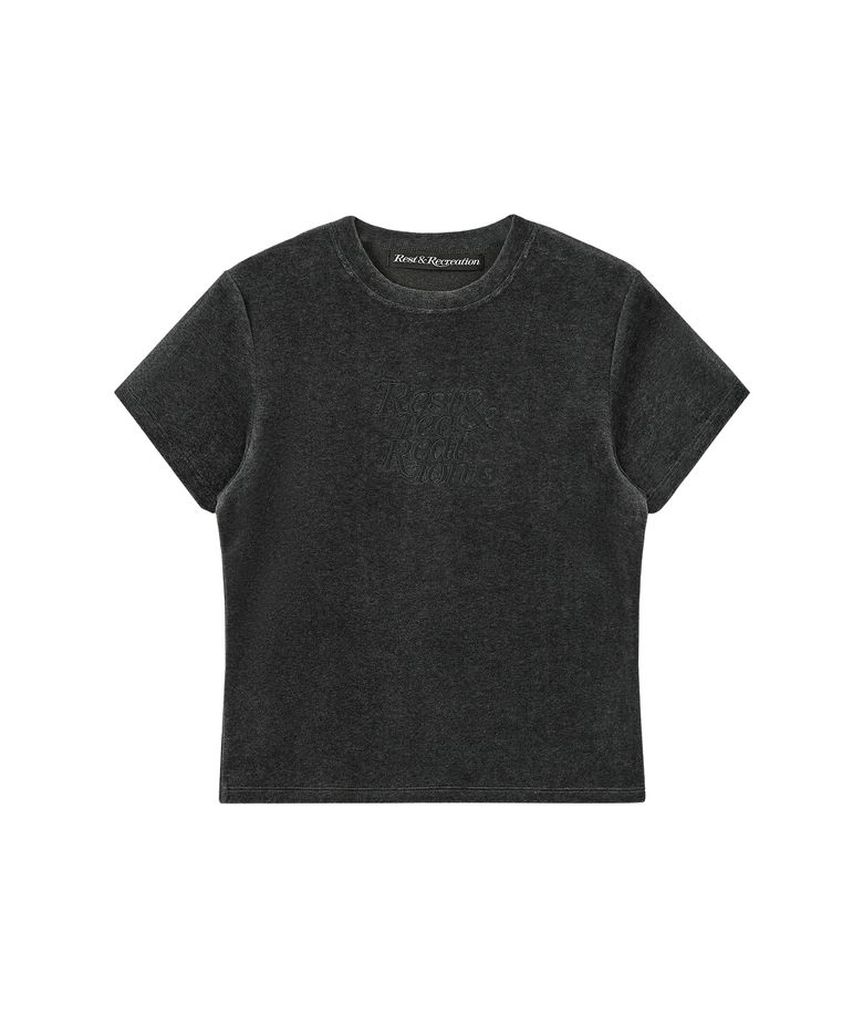 VELVET LOGO T-SHIRT - BLACK