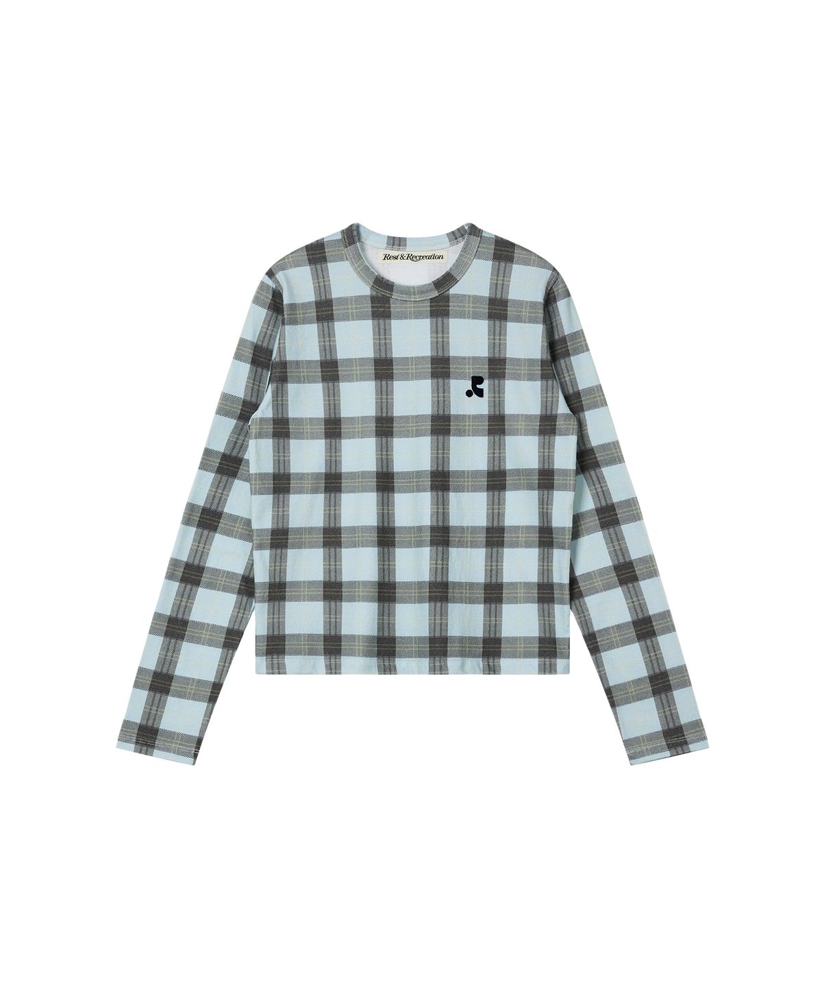 레스트앤레크레이션(REST&RECREATION) CHECK PATTERN LONG SLEEVE TOP - SKY BLUE