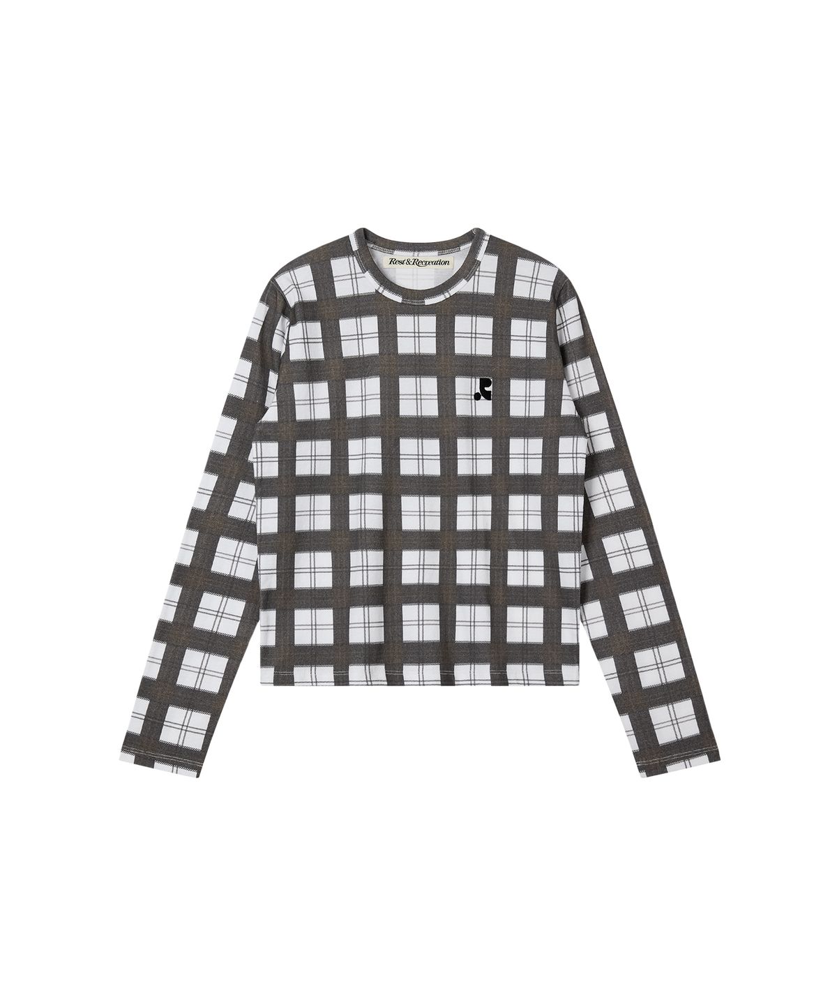 레스트앤레크레이션(REST&RECREATION) CHECK PATTERN LONG SLEEVE TOP - BLACK