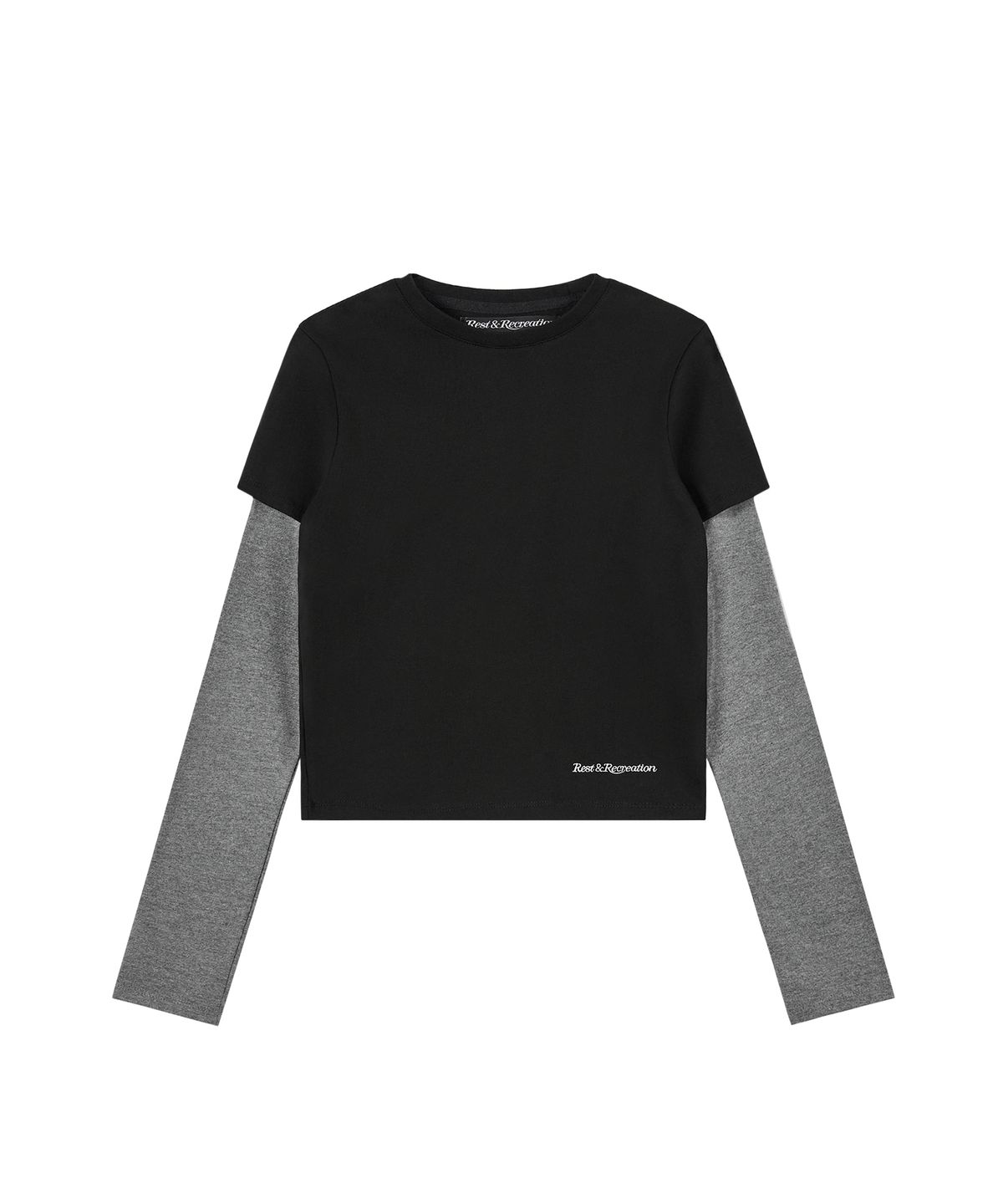 레스트앤레크레이션(REST&RECREATION) LAYERED SLEEVE TOP - BLACK