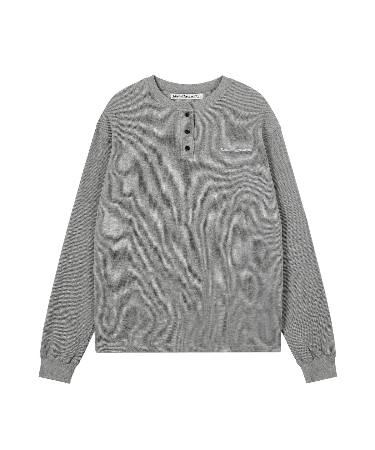 레스트앤레크레이션(REST&RECREATION) HENLEY NECK TOP - GREY