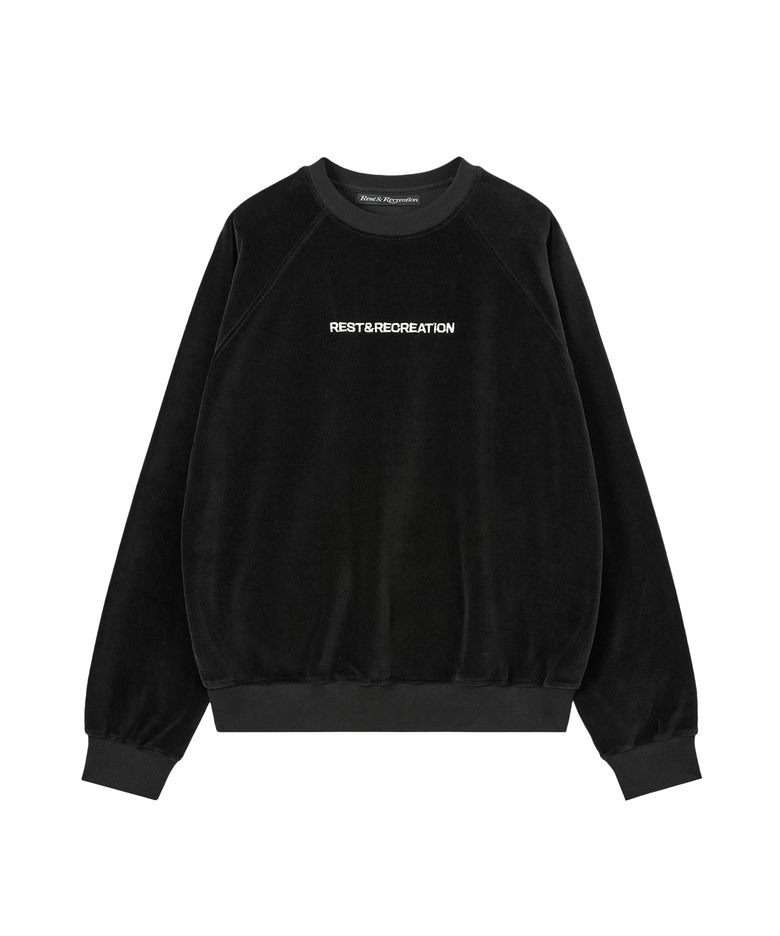 VELVET LOGO SWEATSHIRT - BLACK