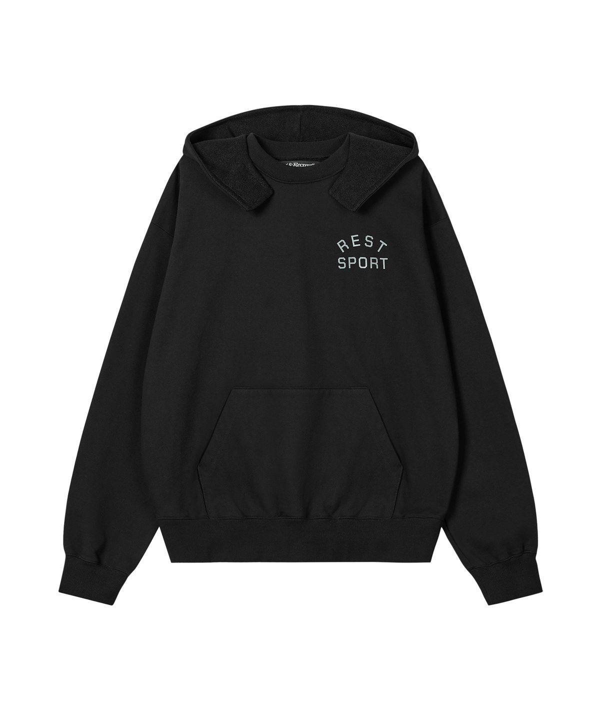 레스트앤레크레이션(REST&RECREATION) HOODED SWEATSHIRT - BLACK