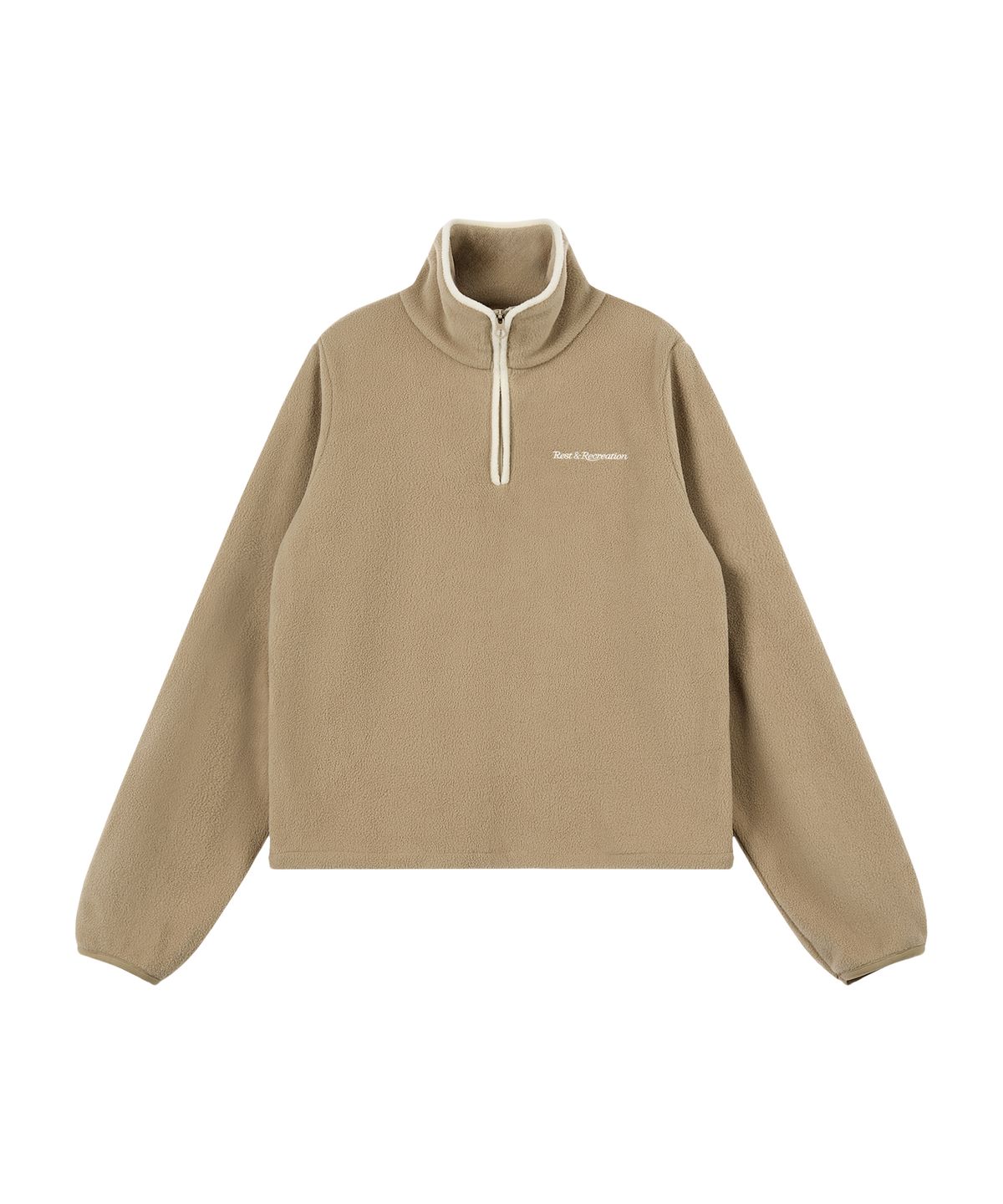 레스트앤레크레이션(REST&RECREATION) FLEECE HALF ZIP-UP - BEIGE