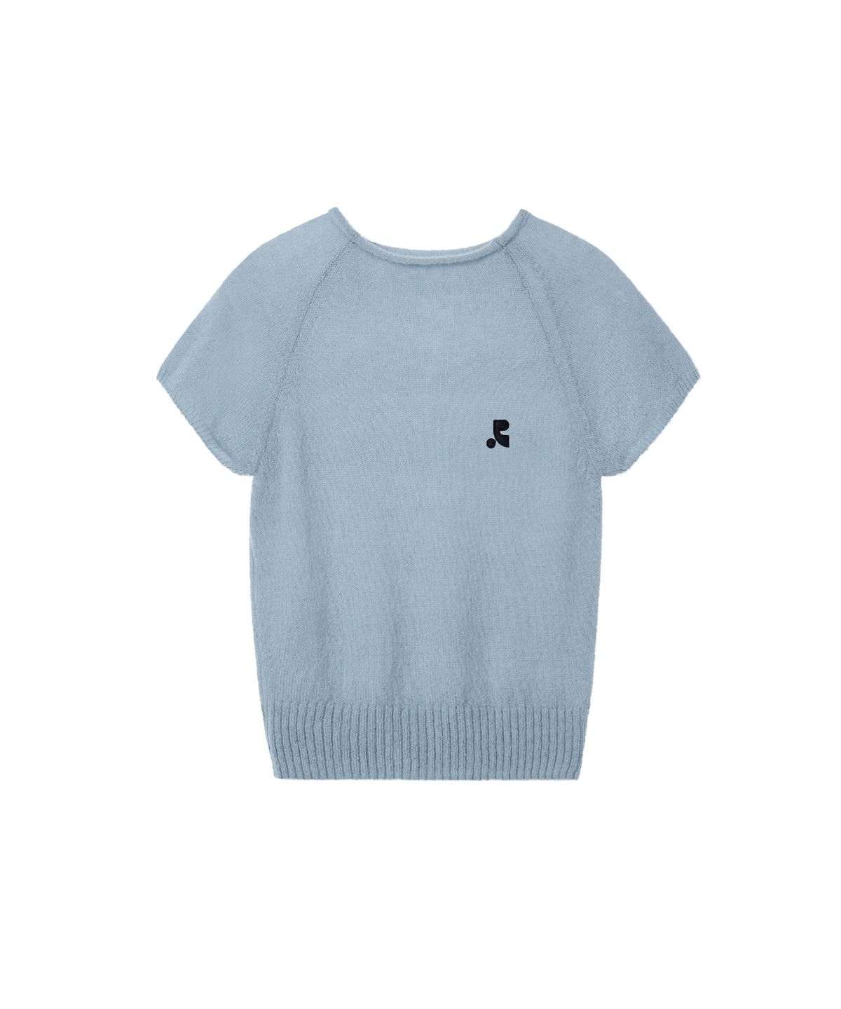 레스트앤레크레이션(REST&RECREATION) RAGLAN HALF SLEEVE KNIT TOP - SKY BLUE