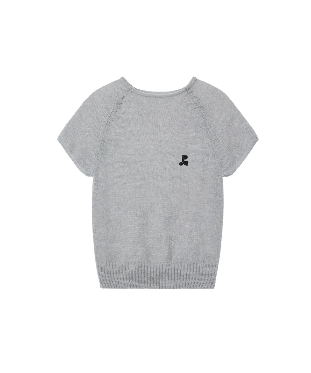 레스트앤레크레이션(REST&RECREATION) RAGLAN HALF SLEEVE KNIT TOP - GREY
