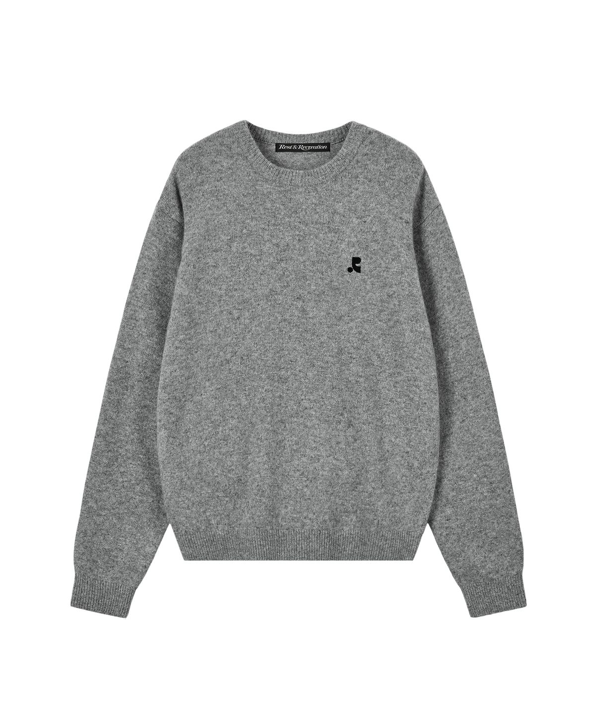 레스트앤레크레이션(REST&RECREATION) LOGO CREW NECK SWEATER - GREY