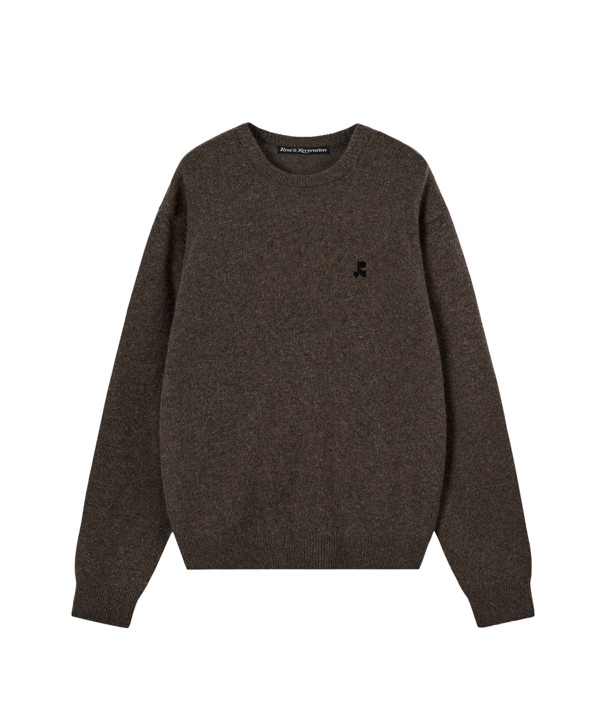 레스트앤레크레이션(REST&RECREATION) LOGO CREW NECK SWEATER - BROWN