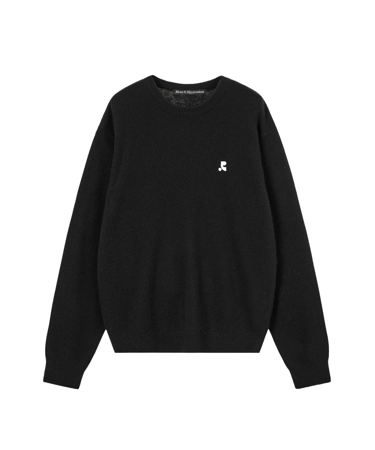 레스트앤레크레이션(REST&RECREATION) LOGO CREW NECK SWEATER - BLACK