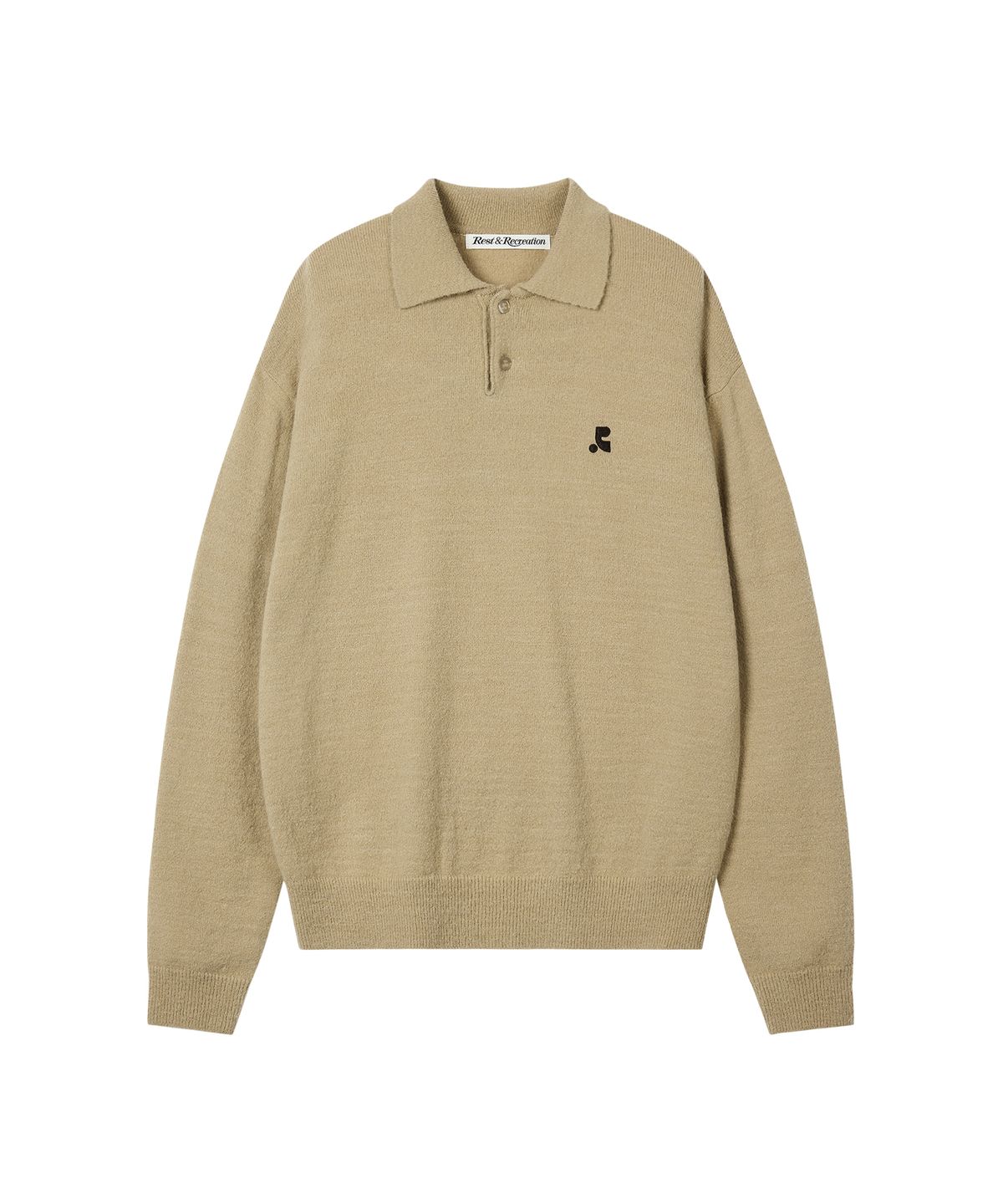 레스트앤레크레이션(REST&RECREATION) WOOL POLO KNIT TOP - BEIGE