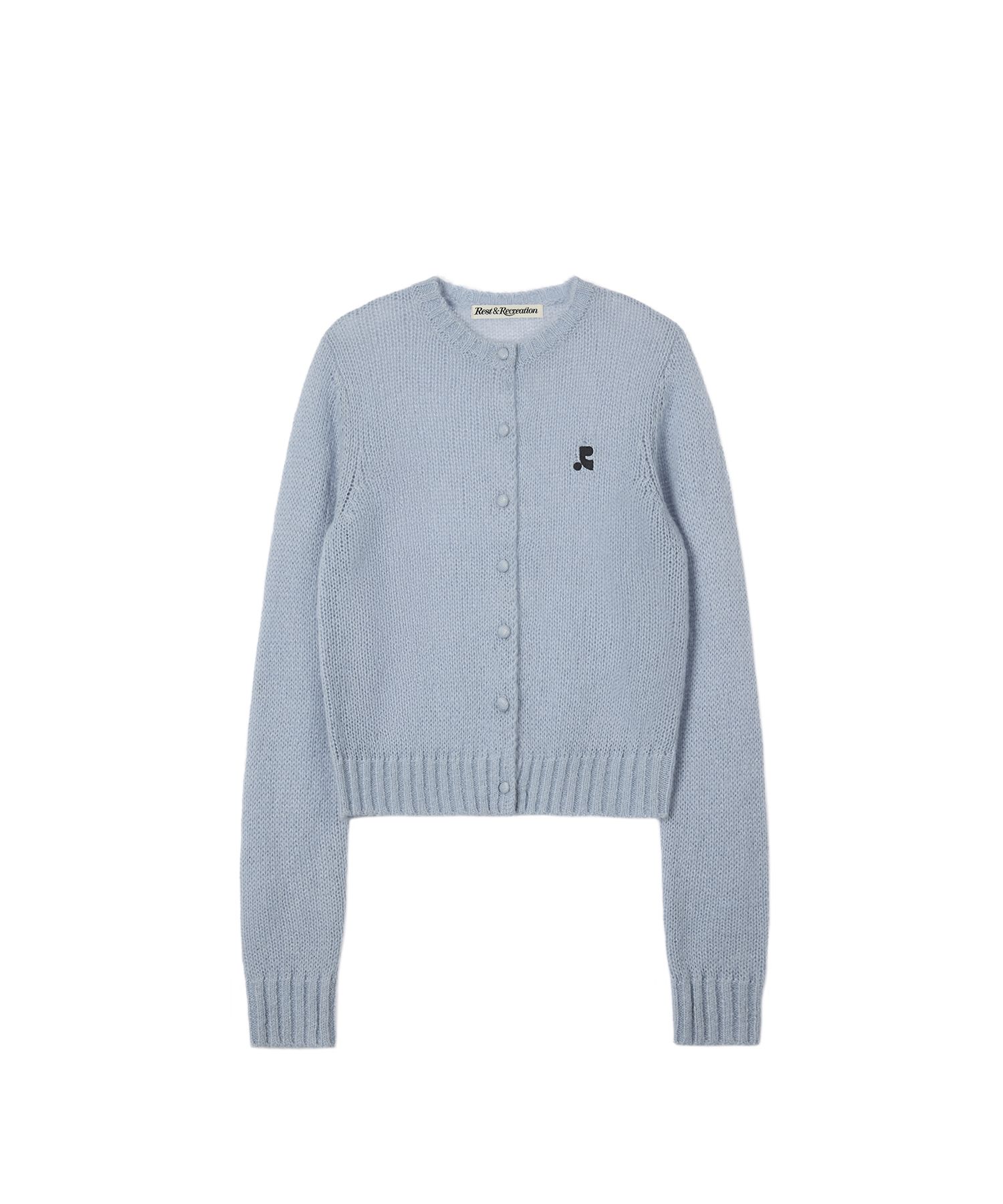 SKY - CARDIGAN KNIT HOLE BUTTON トップス BLUE by patterns knitting Free - 250-38 DROPS / Cardigan Sky Painted トップス