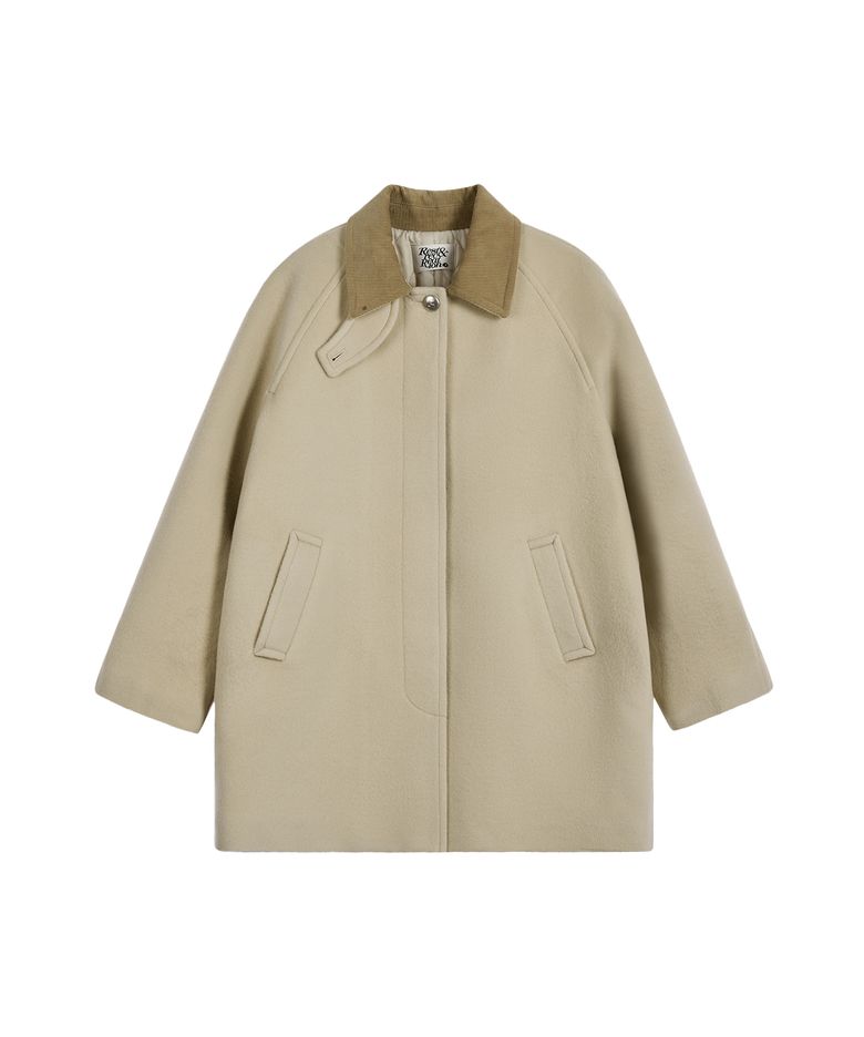 WOOL BALMACAAN COAT - BEIGE