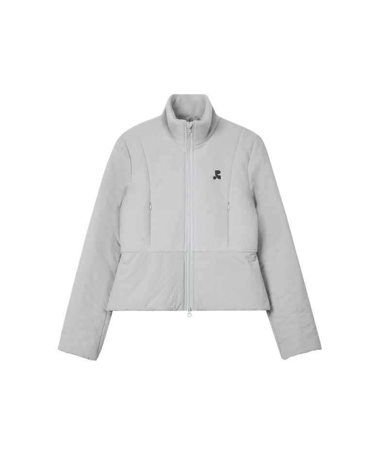 HIGH-NECK QUILTED JACKET - GREY