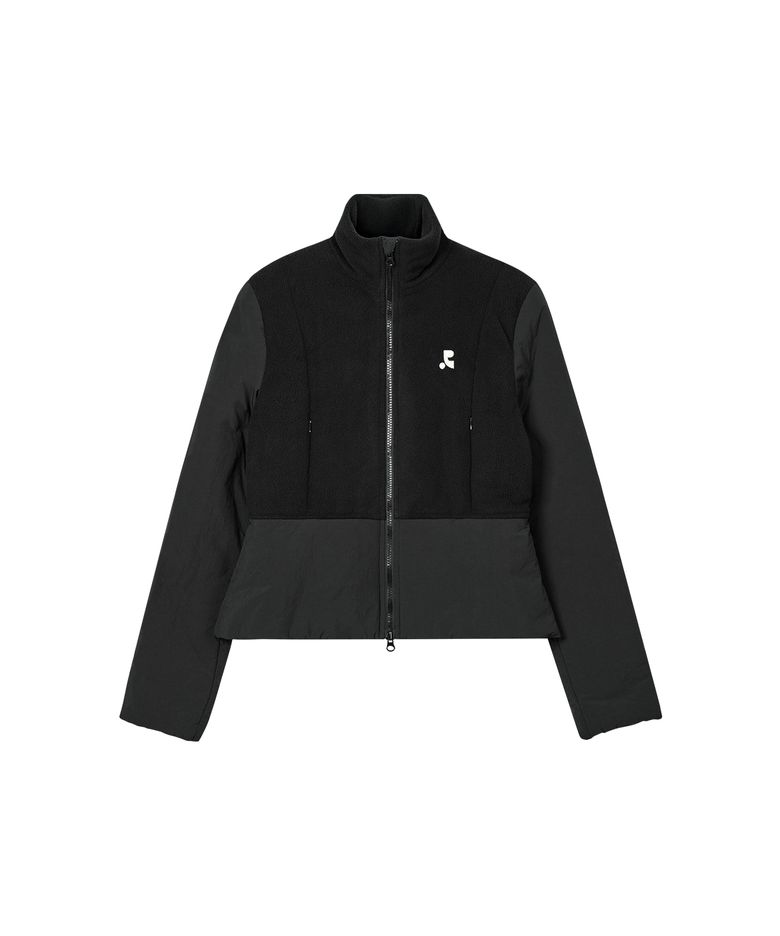 HIGH-NECK QUILTED JACKET - BLACK