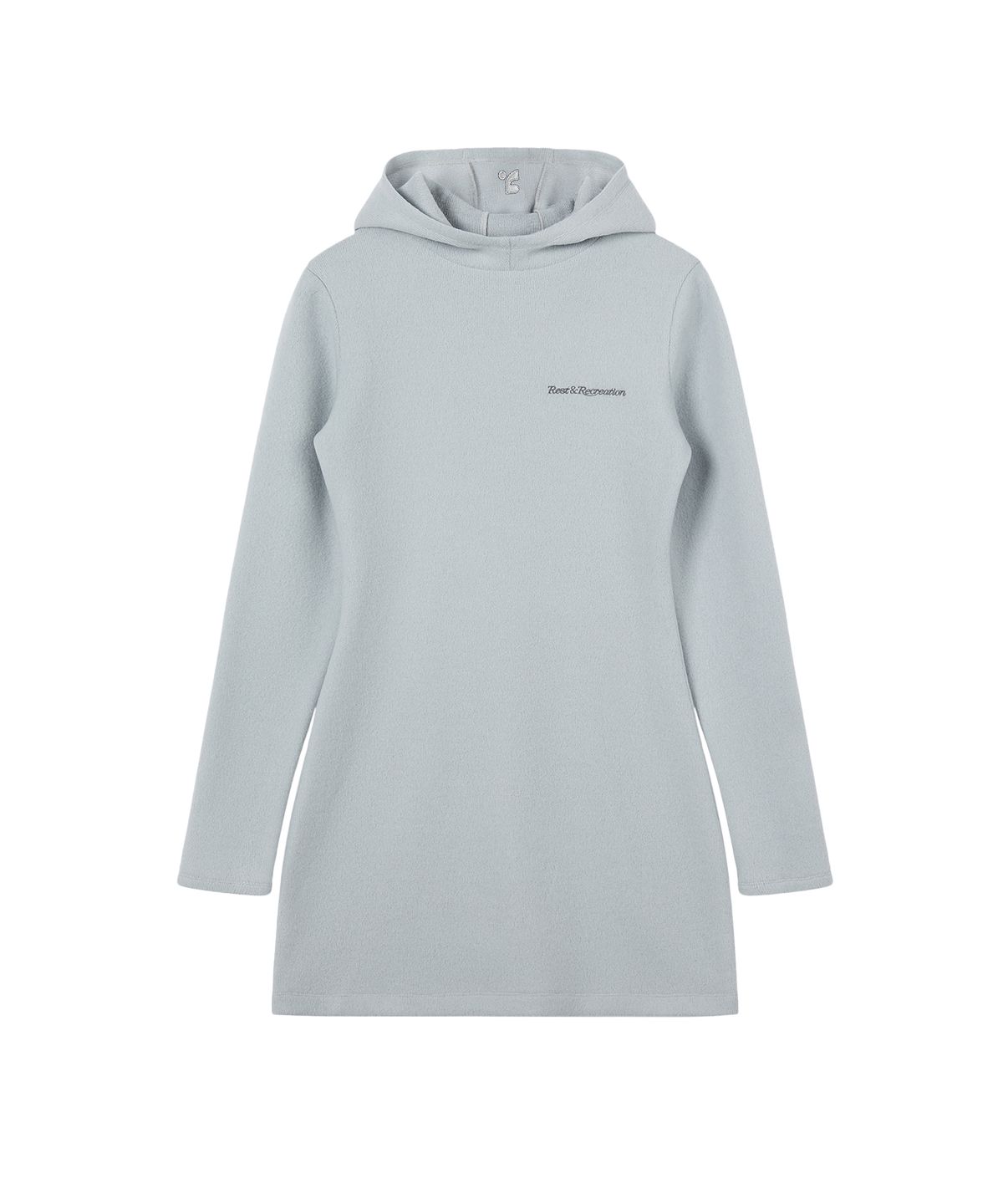 레스트앤레크레이션(REST&RECREATION) HAIRY HOOD KNIT DRESS - LIGHT BLUE