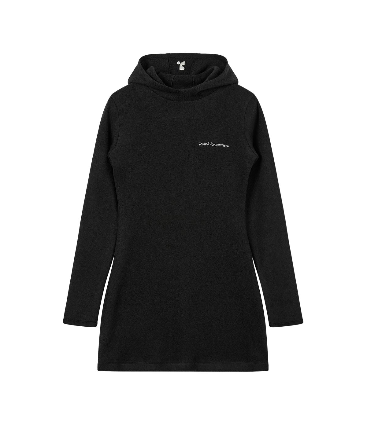 레스트앤레크레이션(REST&RECREATION) HAIRY HOOD KNIT DRESS - BLACK