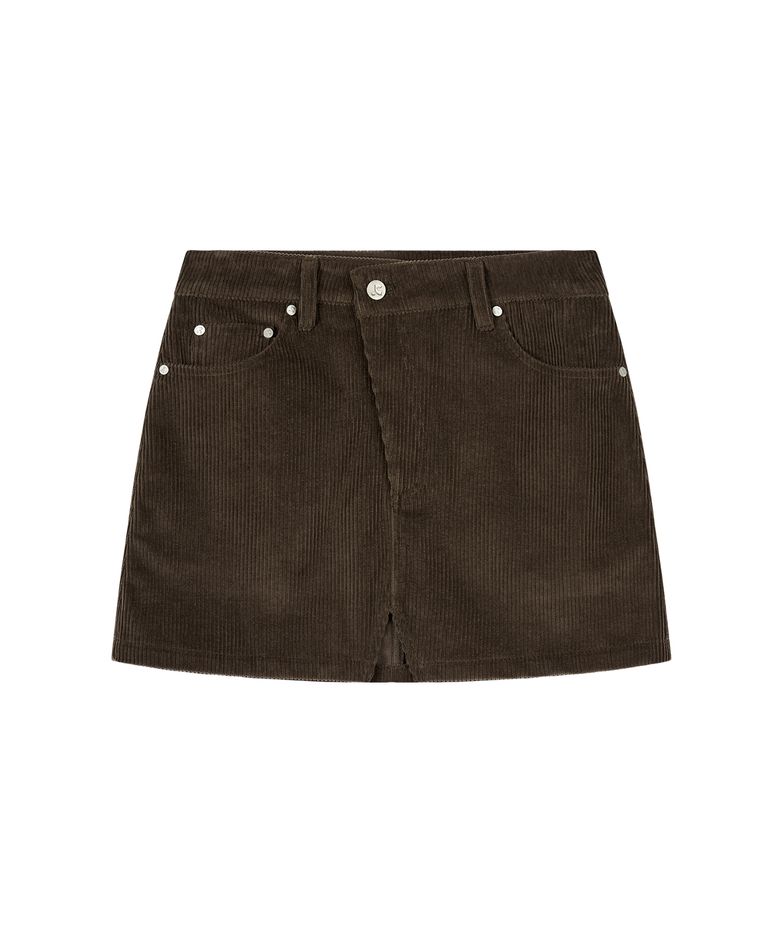 CODUROY UNBALANCE SKIRT - BROWN
