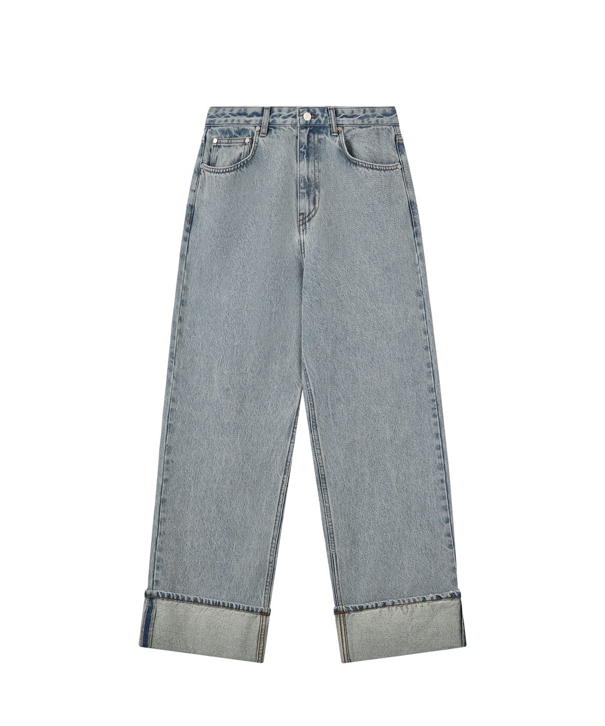 레스트앤레크레이션(REST&RECREATION) ROLL-UP WIDE JEANS - LIGHT BLUE