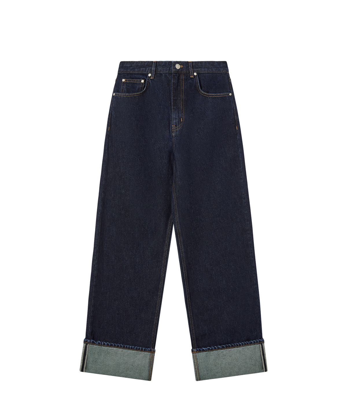 레스트앤레크레이션(REST&RECREATION) ROLL-UP WIDE JEANS - BLUE