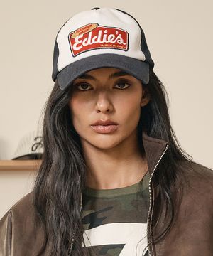 트럭커 배색 볼캡 (네이비)