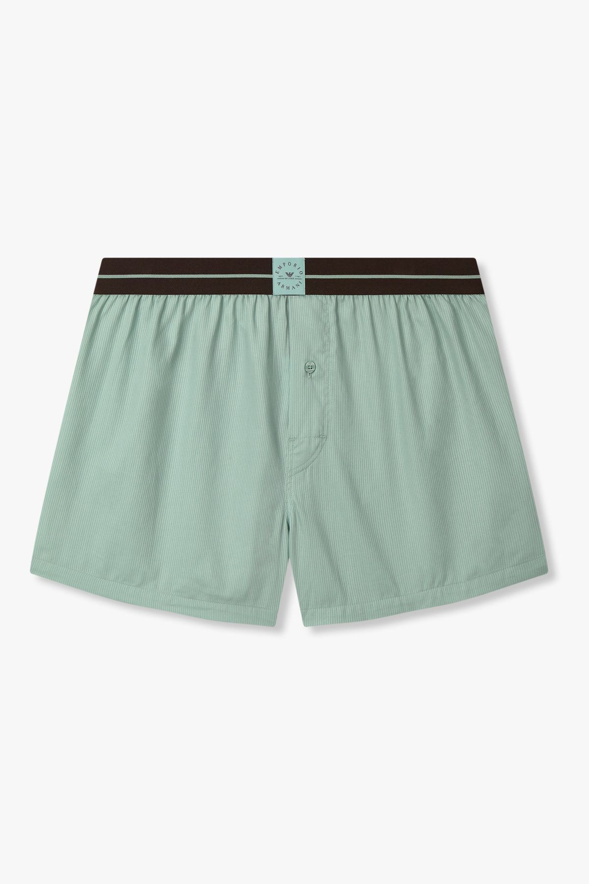 엠포리오 아르마니 언더웨어(EMPORIO ARMANI UNDERWEAR) 남성 로고 밴딩 스트라이프 트렁크_민트 0815312089