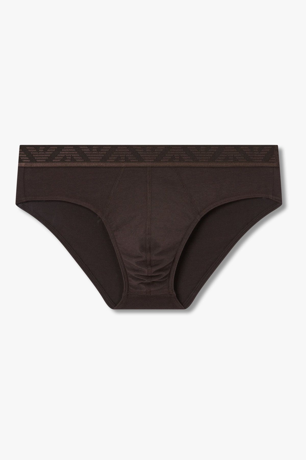 엠포리오 아르마니 언더웨어(EMPORIO ARMANI UNDERWEAR) 남성 이글 로고 밴딩 코튼 브리프_초코 0815311318