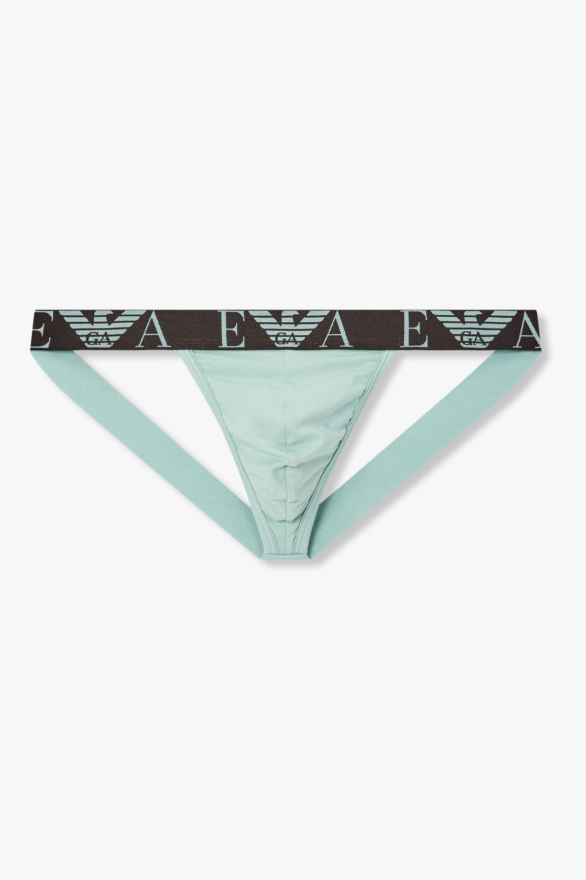 엠포리오 아르마니 언더웨어(EMPORIO ARMANI UNDERWEAR) 남성 빅 이글 로고 코튼 작스트랩_민트 0815310004