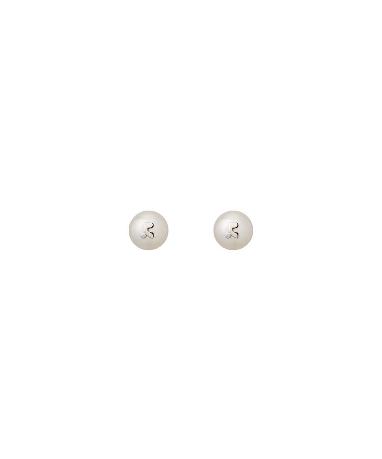 LOGO PEARL EARRING - SILVER