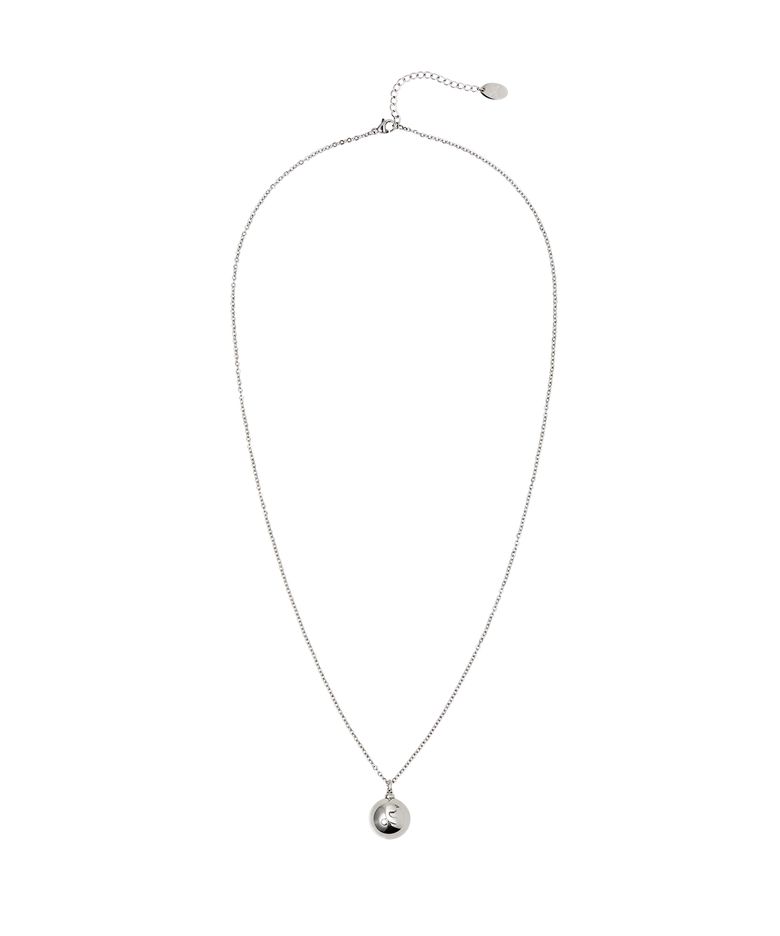 LOGO BALL PENDANT LONG NECKLACE - SILVER