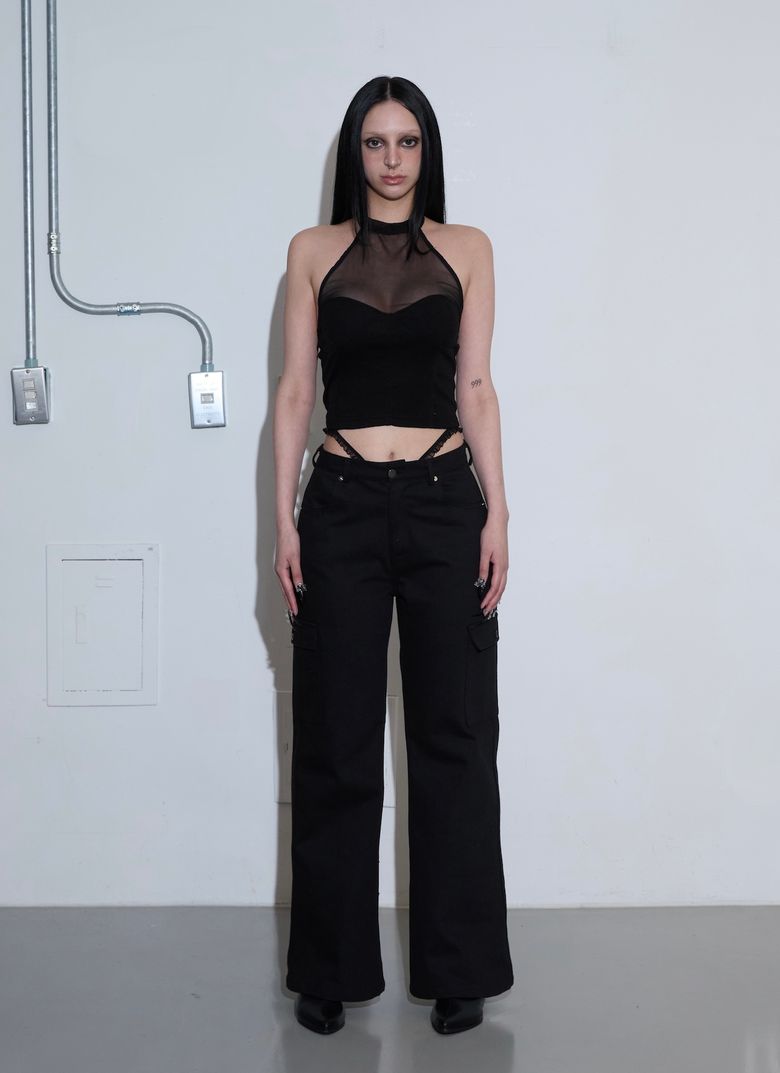 레이스 팬티라인 포켓 팬츠 (BLACK)