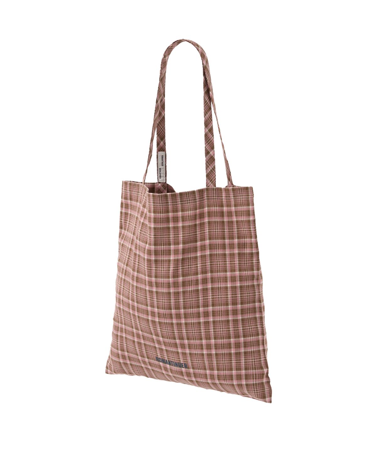 로맨티누어(ROMANTINUER) Check Easy Eco Bag 체크 이지 에코백 (핑크)