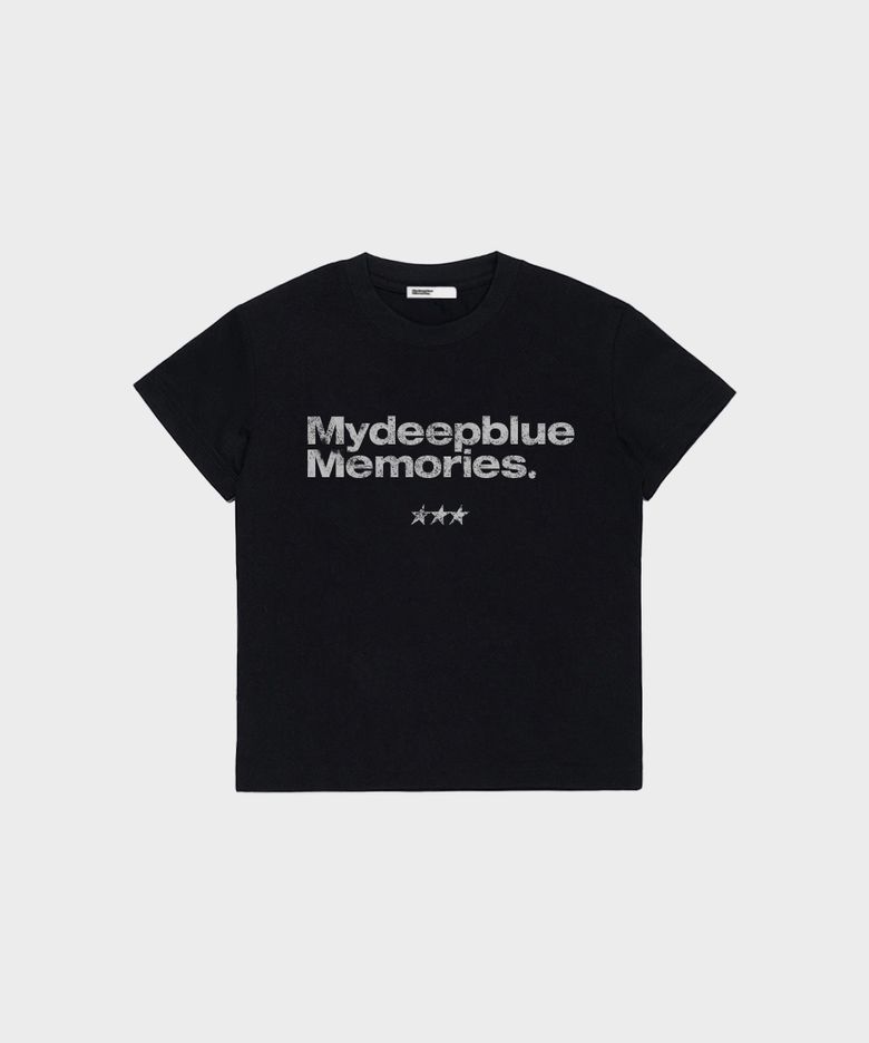 (W) WOMAN MM TEXT CROP TEE (BLACK)