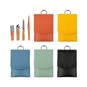 실버링 가죽포켓 휴대용 네일케어 4종세트