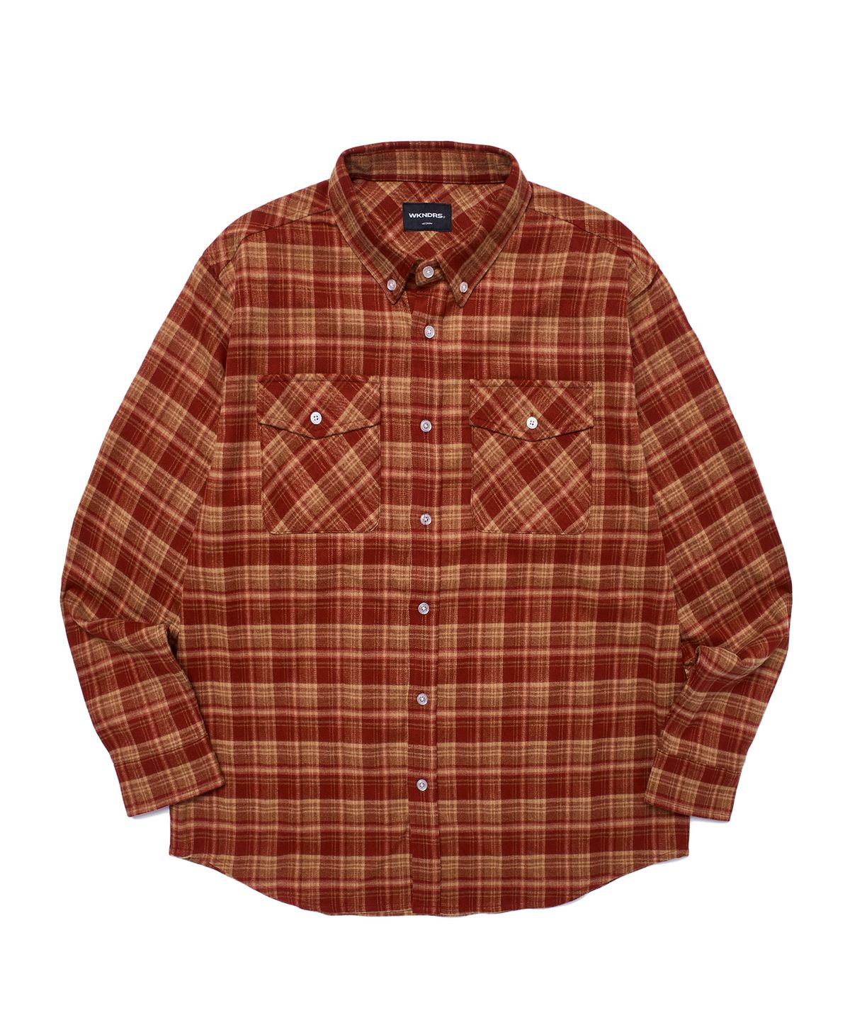 위캔더스(WKNDRS) CHECKERED SHIRT (BURGUNDY)