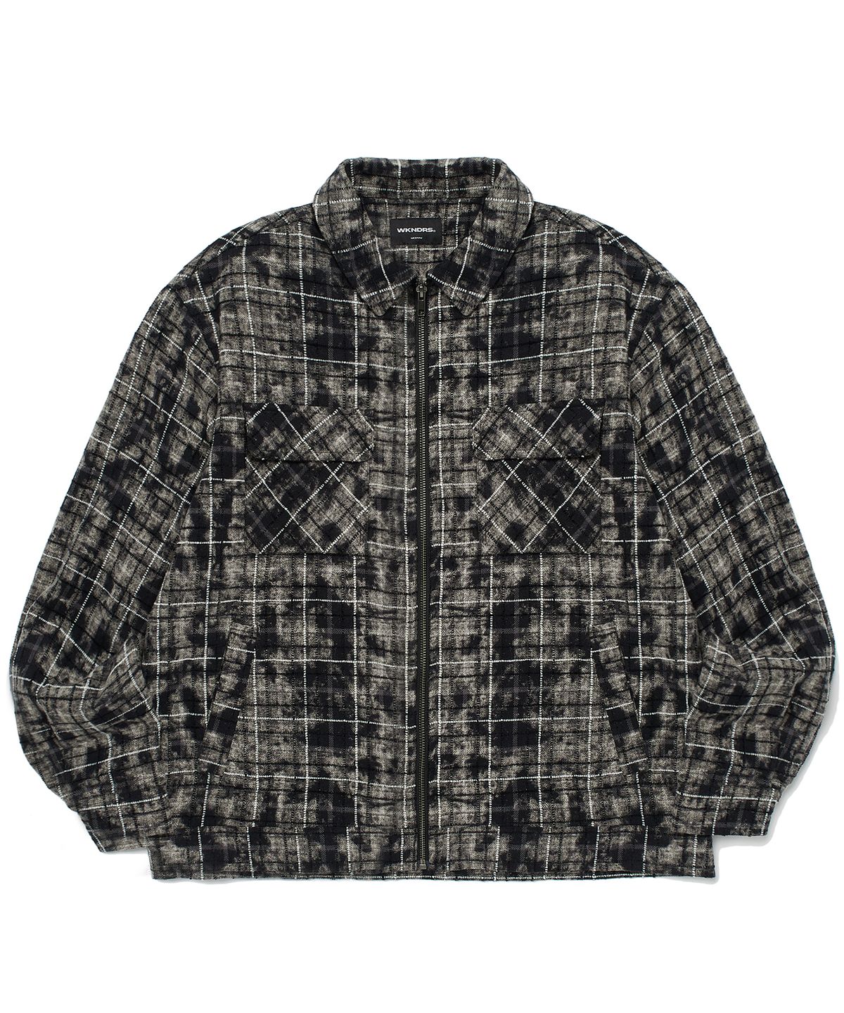 위캔더스(WKNDRS) CHECKERED ZIPUP SHIRT (BLACK)