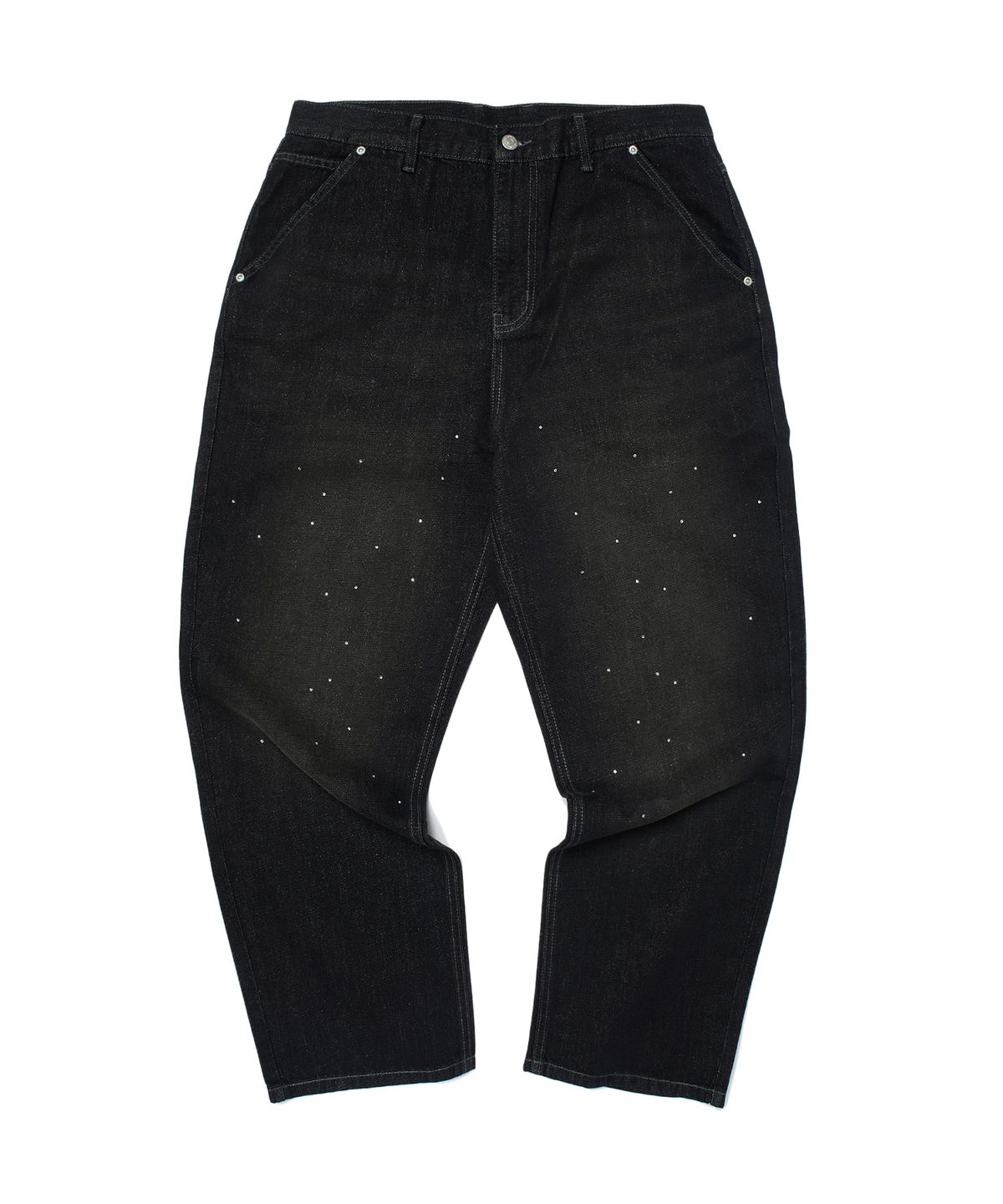 위캔더스(WKNDRS) RHINESTONE DENIM PANTS (BLACK)