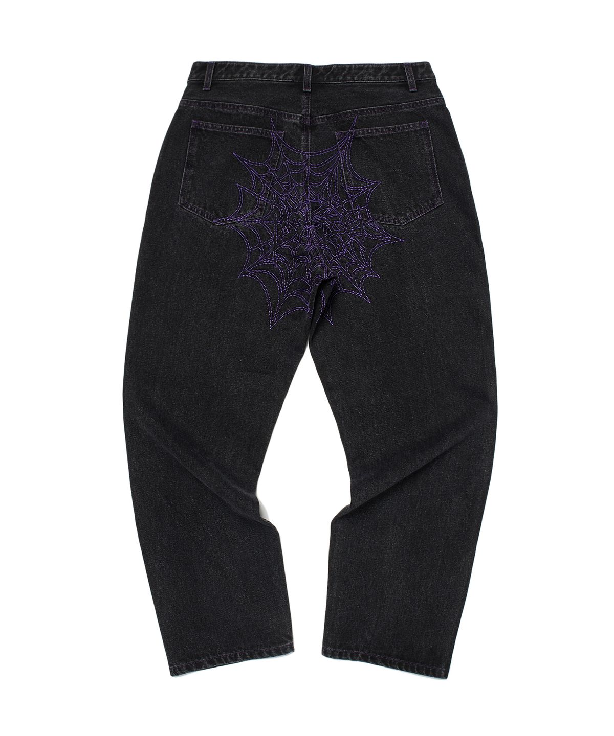 위캔더스(WKNDRS) COBWEB DENIM PANTS (BLACK)