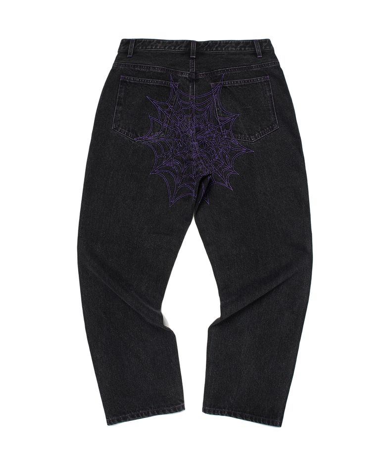 COBWEB DENIM PANTS (BLACK)