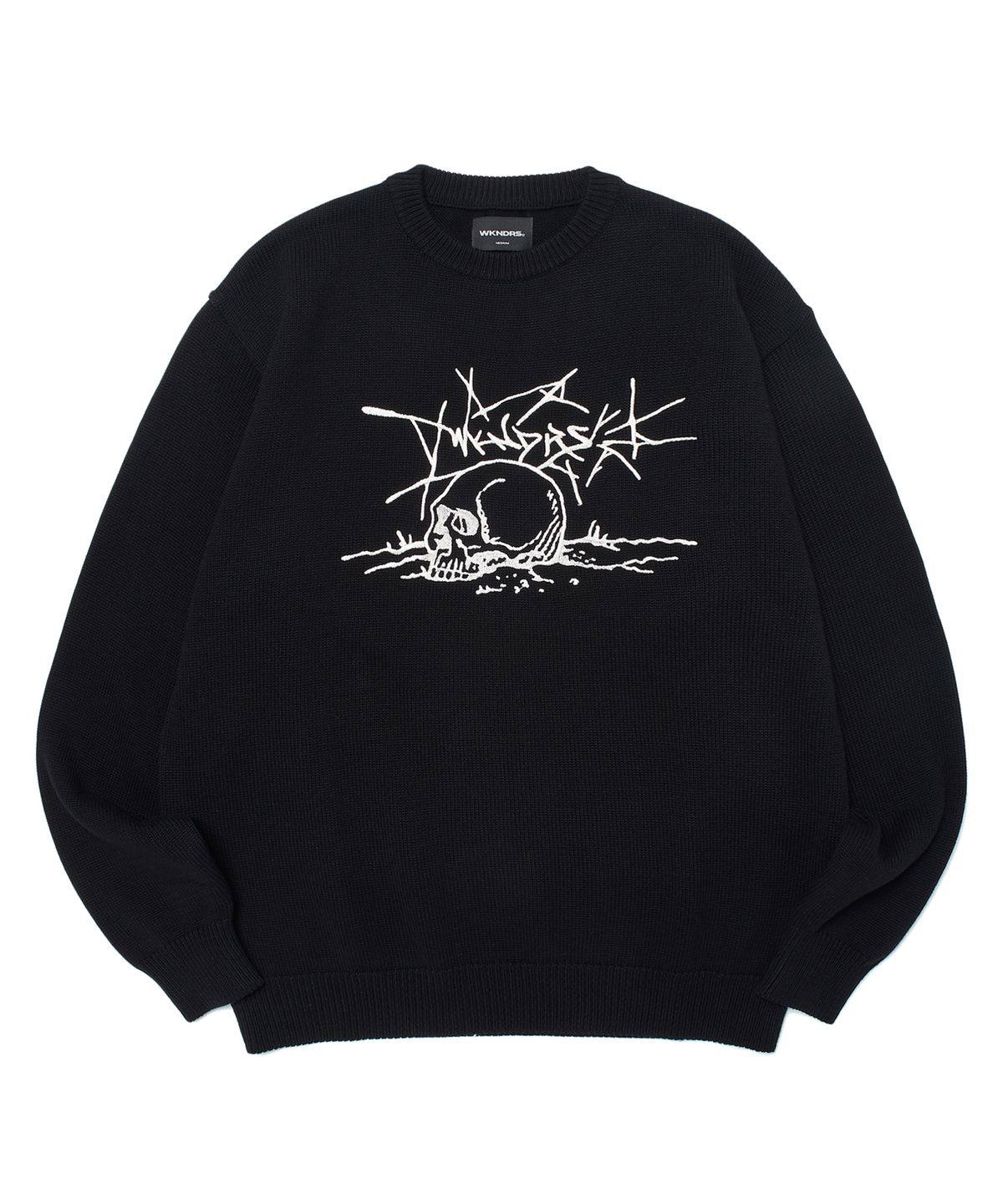위캔더스(WKNDRS) SKULL KNITTED SWEATER (BLACK)
