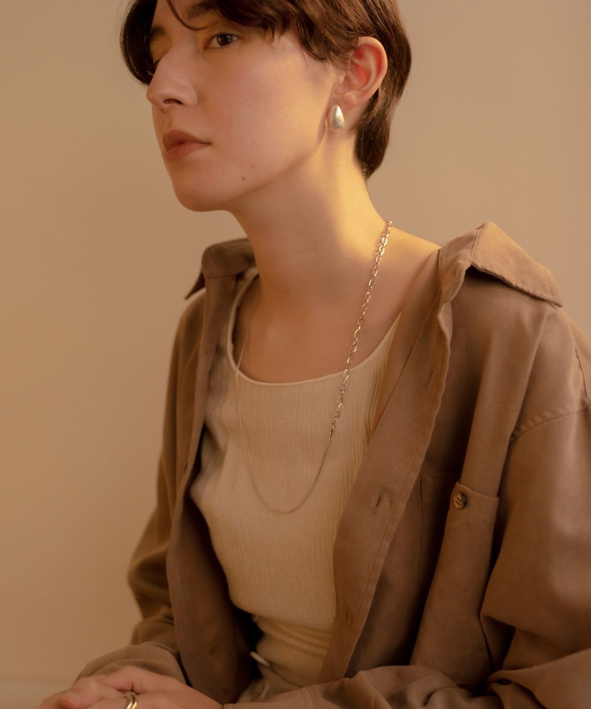 노비스도쿄(NOVICE TOKYO) 믹스 롱 체인 목걸이 Mix Long Chain Necklace / Silver